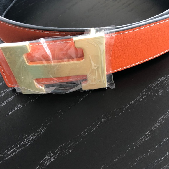 Fashion Belt in colors Orange and Black - Picture 2 of 4